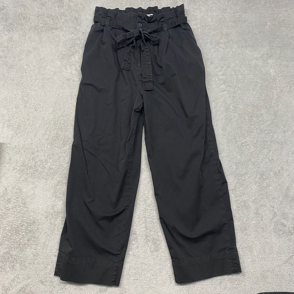 Everlane Pants Womens L Black Paperbag Organic Cotton Pull On Elastic Waist
